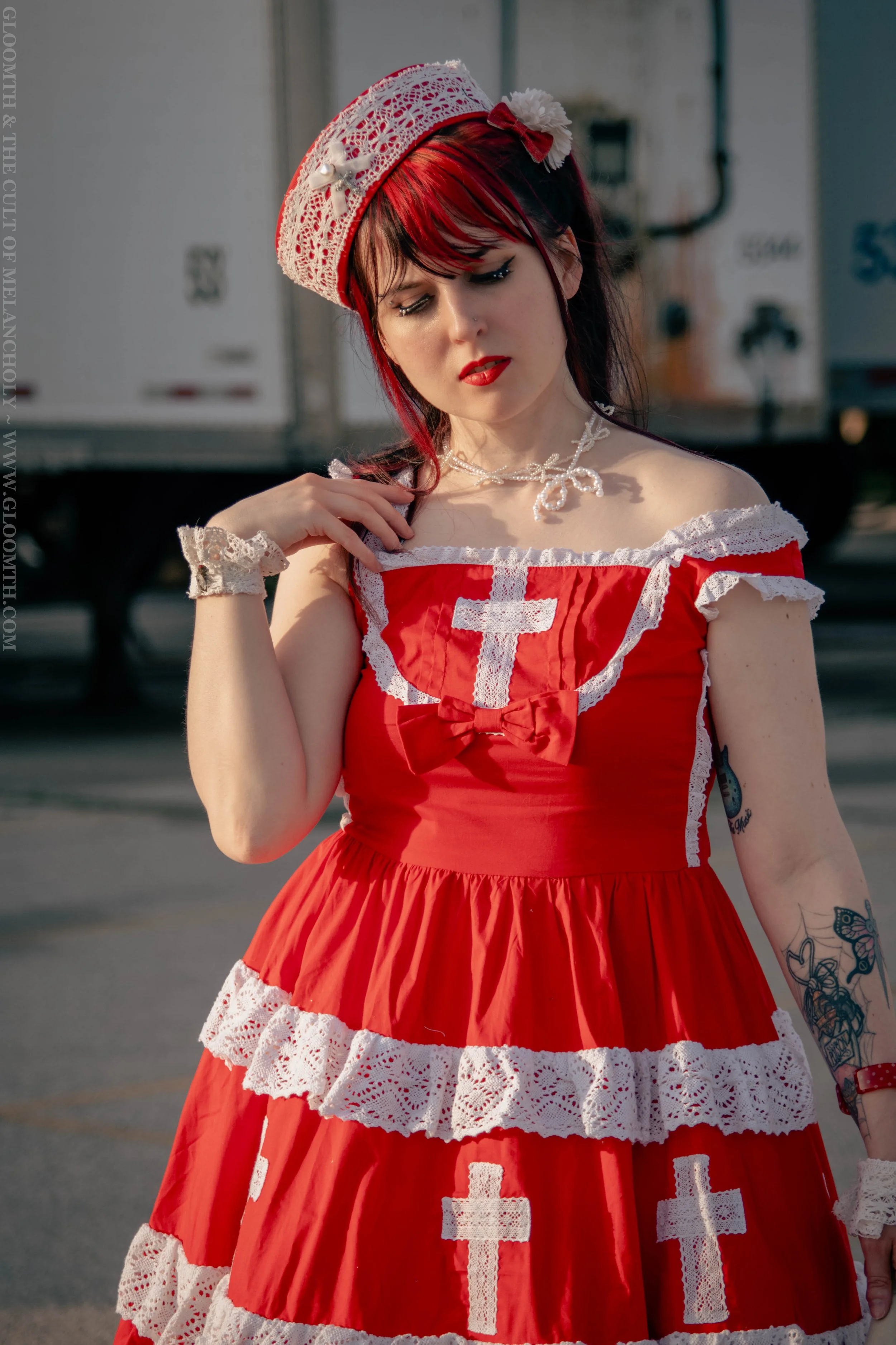 Aka Kanashimi Red Lolita Dress — Gloomth
